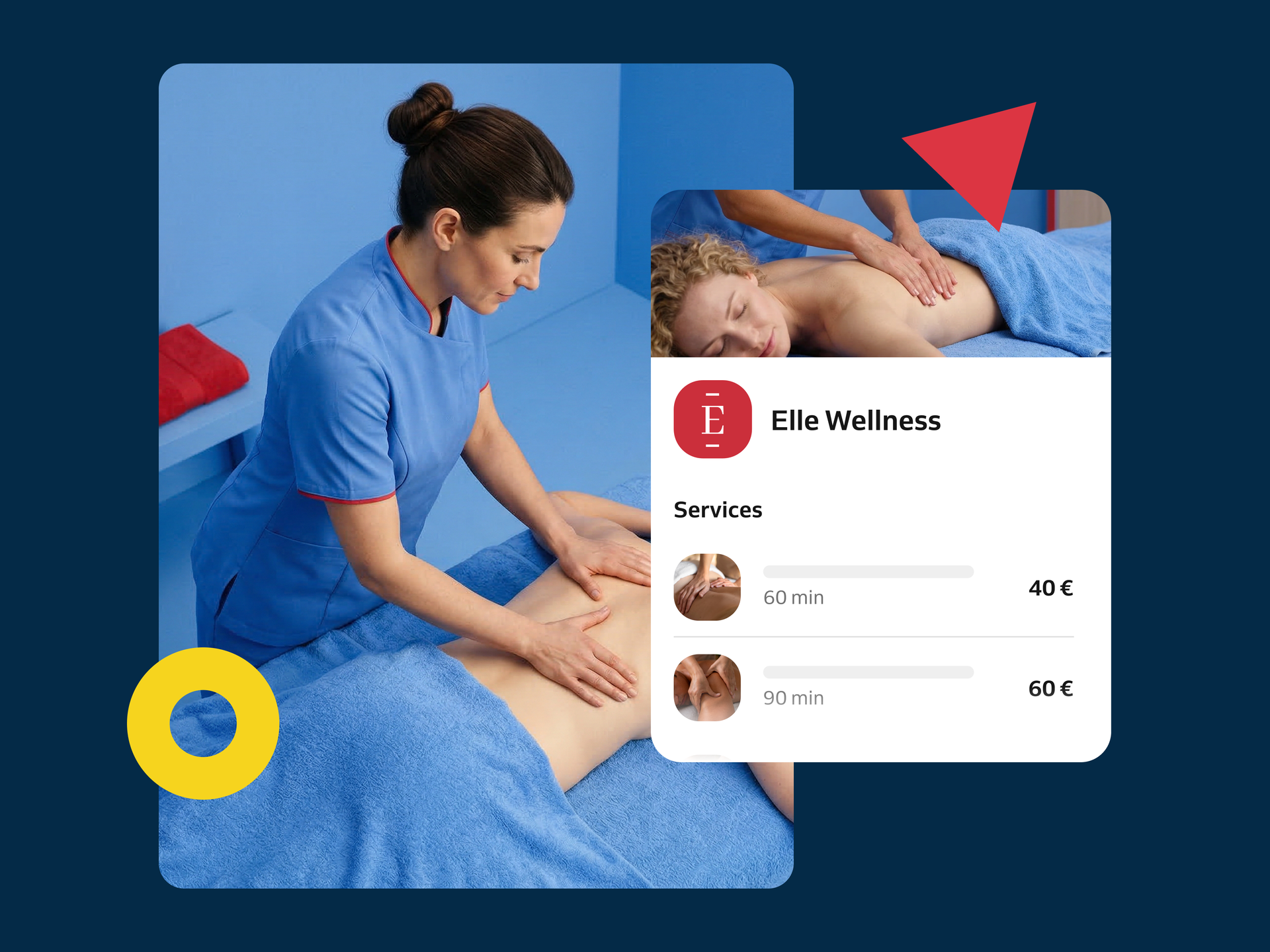 Massage service menu