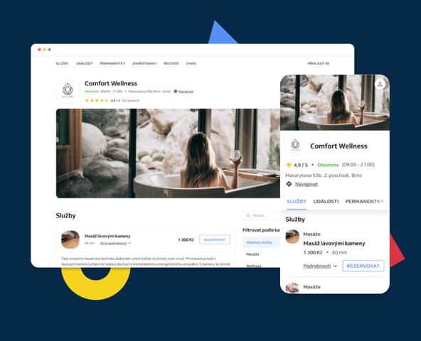 booking website showcase graphic