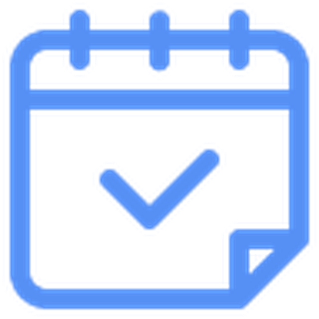 Blue icon with calendar