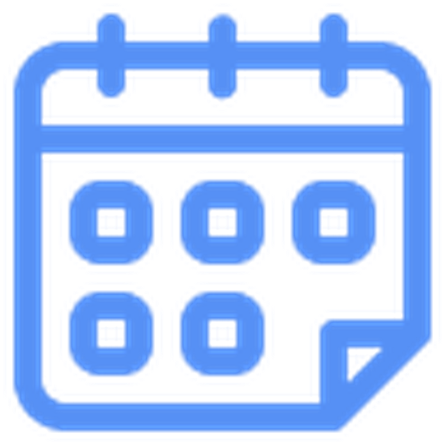 Blue icon with calendar