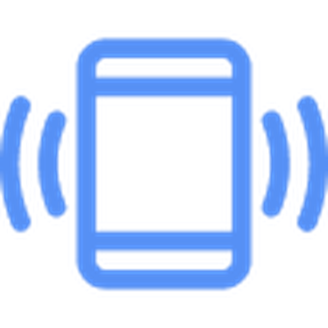 Blue icon of smartphone