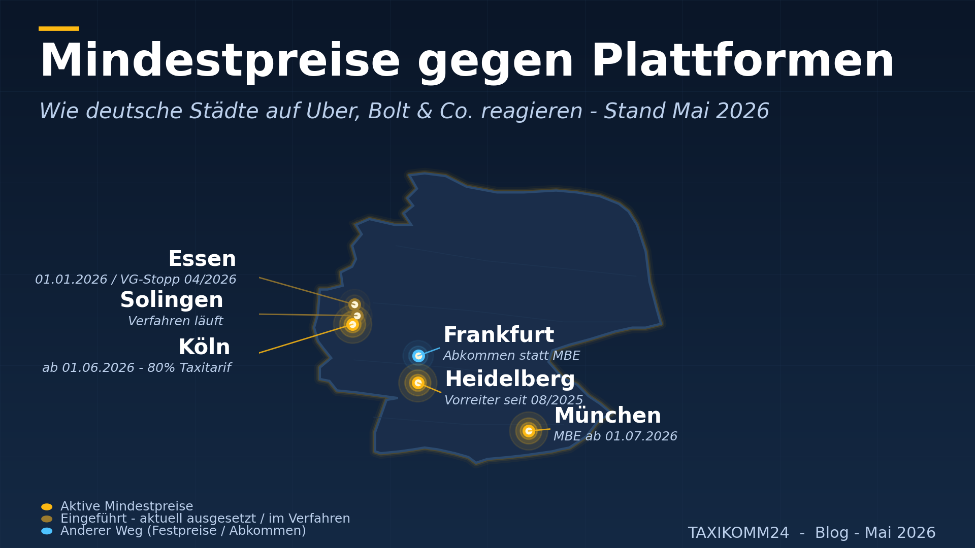 Mindestpreise gegen Uber & Bolt: Wie deutsche Städte 2026 zurückschlagen — und was das für klassische Taxiunternehmen bedeutet