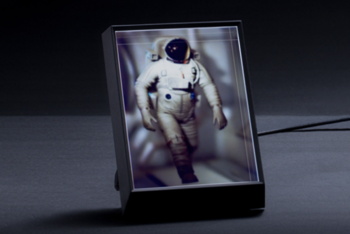 Astronaut walking displayed in Looking Glass Portrait