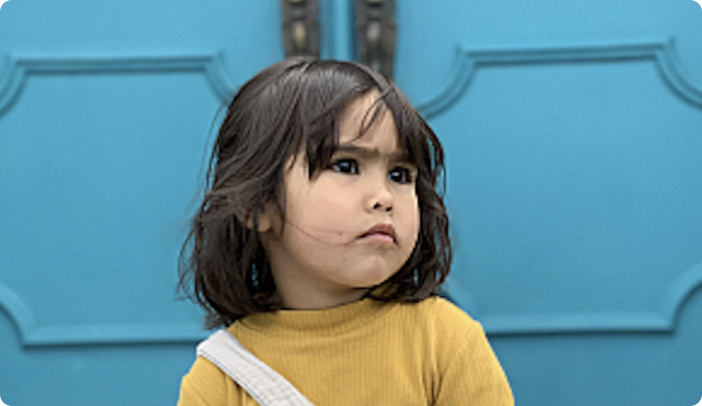 Female toddler looking off at the distance