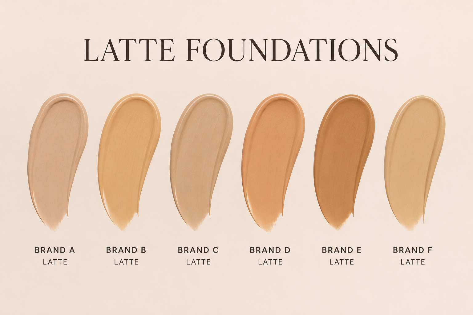Six swatches of different 