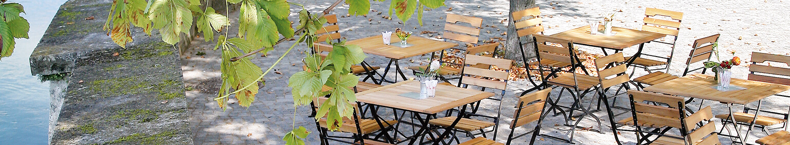 Outdoor Biergartenmöbel Tische und Stühle für Gastronomie und Hotellerie