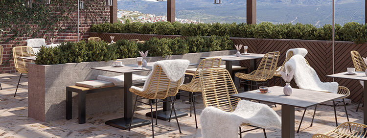 Tables à manger d'extérieur pour votre restaurant ou hôtel