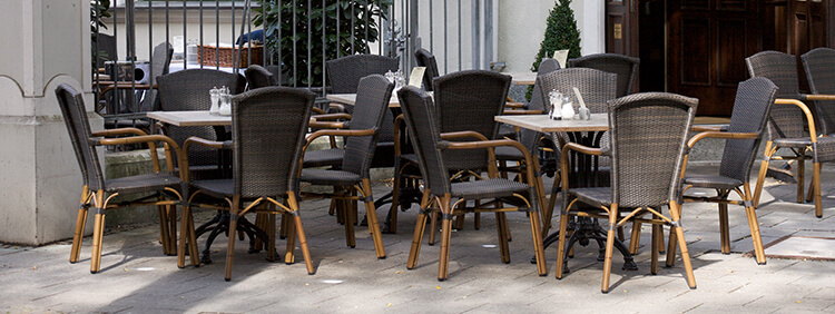 Outdoor Wickerwork chairs for your restaurant or hotel