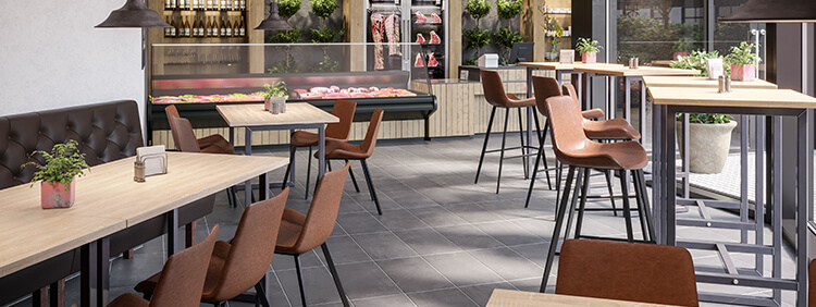 Indoor High tables for your restaurant or hotel
