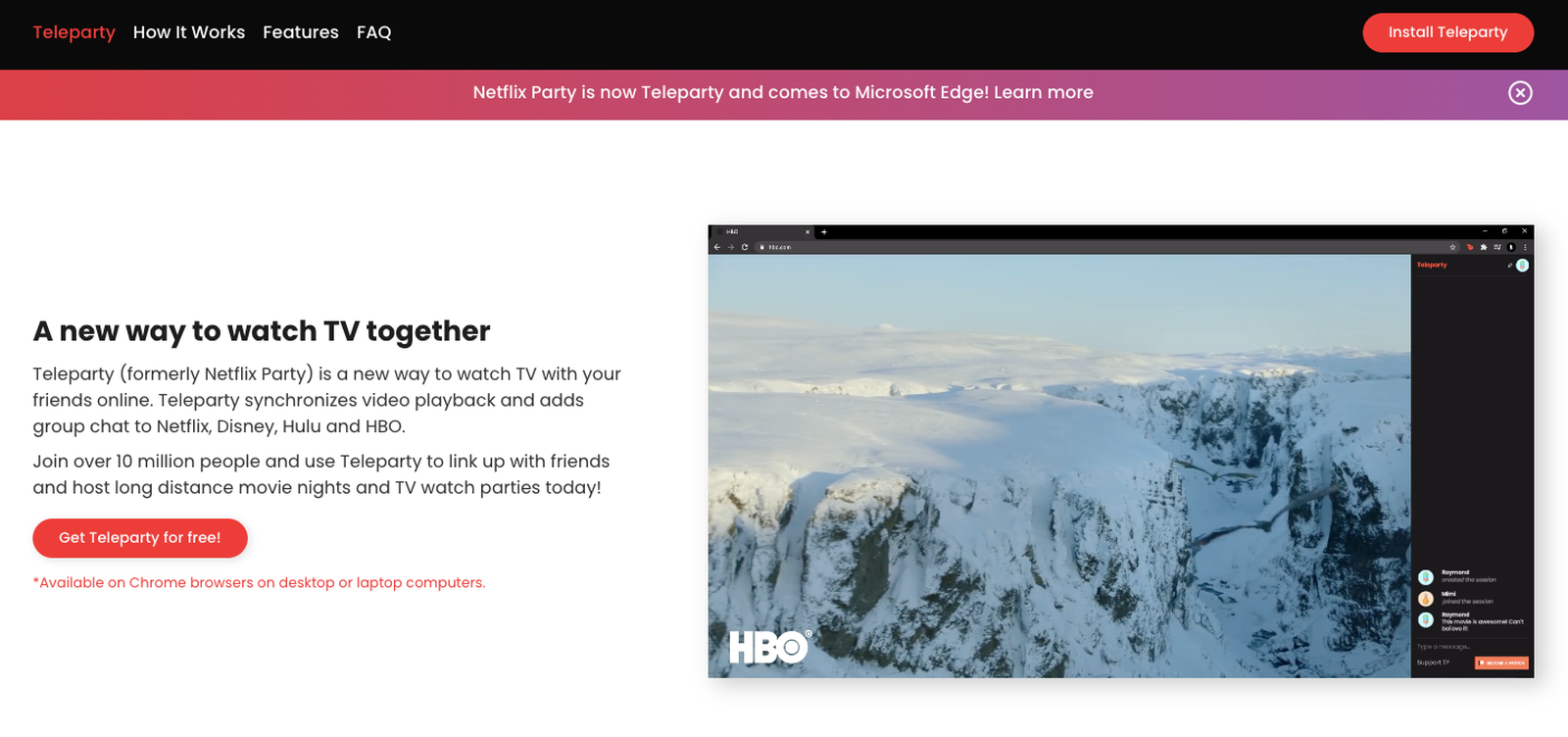 Teleparty netflix watching example