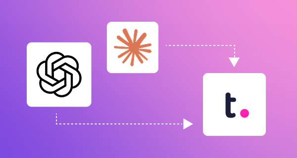 Illustration showing OpenAI  and Anthropic  AI platforms connecting to Teamwork.com  through the Model Context Protocol (MCP).