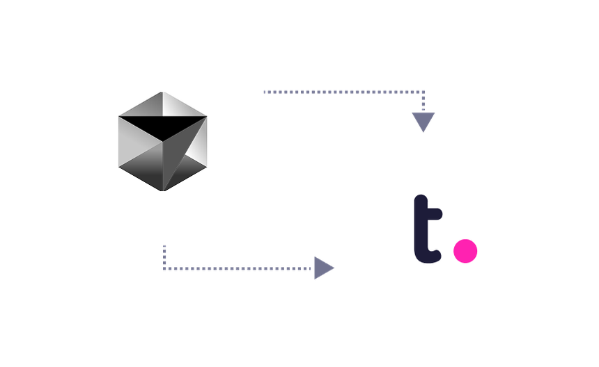 Cursor logo connected by dashed arrows to the Teamwork.com  logo, illustrating an integration between Cursor and Teamwork.com.