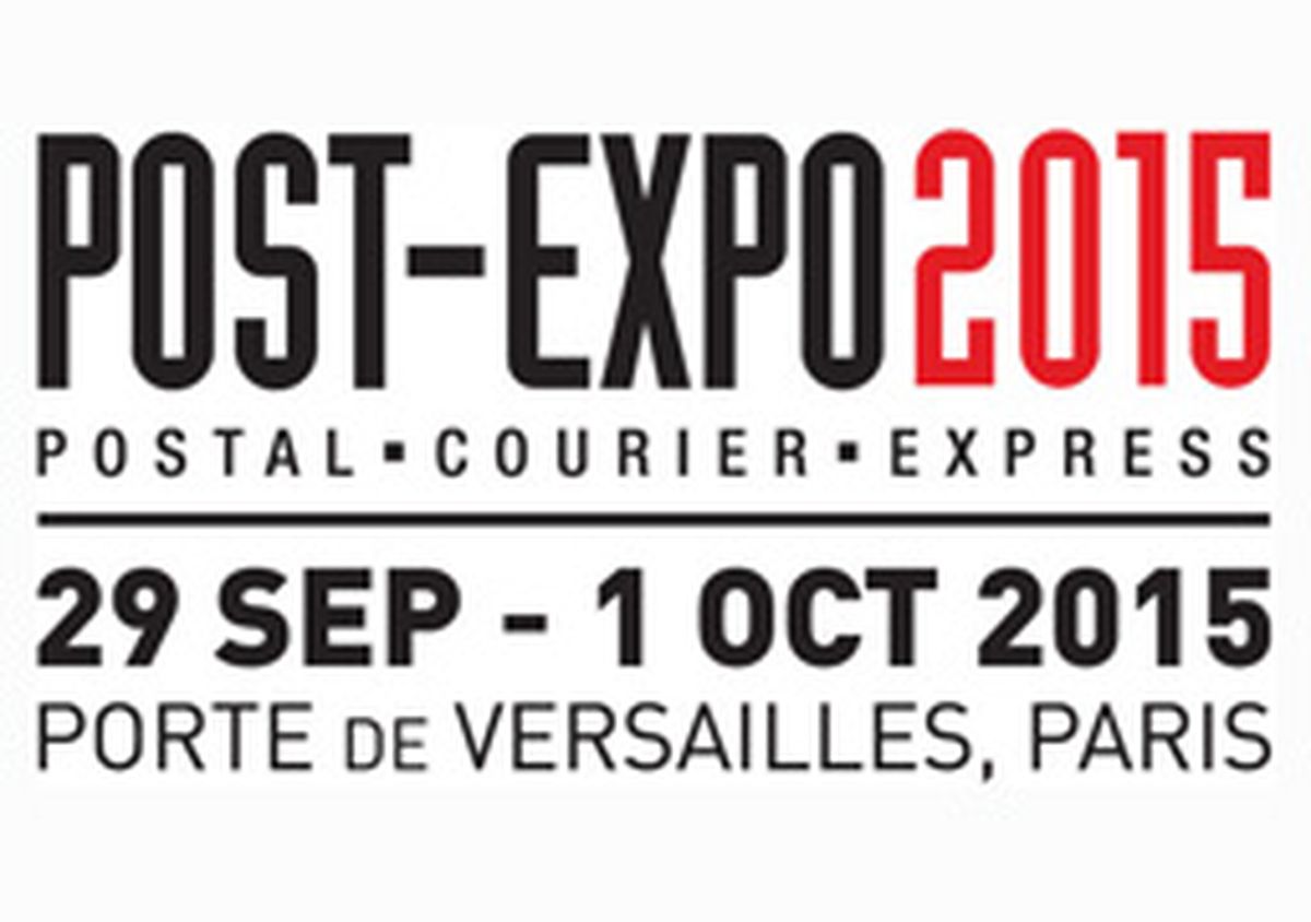 Logo di POST-EXPO 2015 – Fiera specializzata nei servizi postali, corriere ed espressi, tenutasi dal 29 settembre al 1° ottobre 2015 alla Porte de Versailles, Parigi.